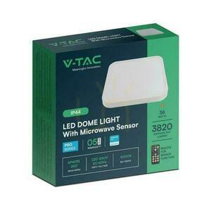 Plafond V-TAC 36W LED SAMSUNG CHIP pătrat 42x42cm montat la suprafață Pilot senzor de mișcare IP44 alb VT-8630S 4000K 3820lm 5 ani garanție small 2