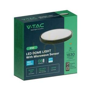 Plafond V-TAC 18W LED SAMSUNG CHIP rotund 30cm montat la suprafață Pilot senzor de mișcare IP44 negru VT-8618S 4000K 1830lm 5 ani garanție small 3