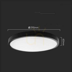 Plafond V-TAC 18W LED SAMSUNG CHIP rotund 30cm montat la suprafață Pilot senzor de mișcare IP44 negru VT-8618S 4000K 1830lm 5 ani garanție small 4