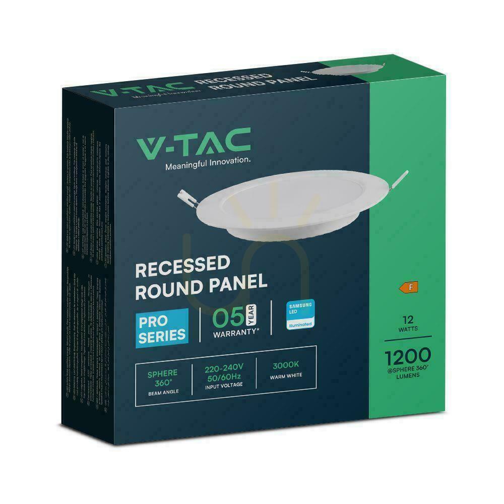 Spectacol V-TAC 12W LED SAMSUNG CHIP Panou încastrat rotund 170x28mm VT-61012RD-S 3000K 1200lm 5 ani garanție V-TAC 12W LED SAMSUNG CHIP Panou încastrat rotund 170x28mm VT-61012RD-S 3000K 1200lm 5 ani garanție