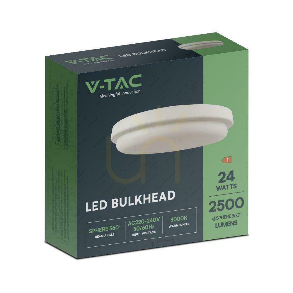Spectacol V-TAC 24W LED Plafond rotund 240x38mm IP54 VT-80024 3000K 2500lm V-TAC 24W LED Plafond rotund 240x38mm IP54 VT-80024 3000K 2500lm