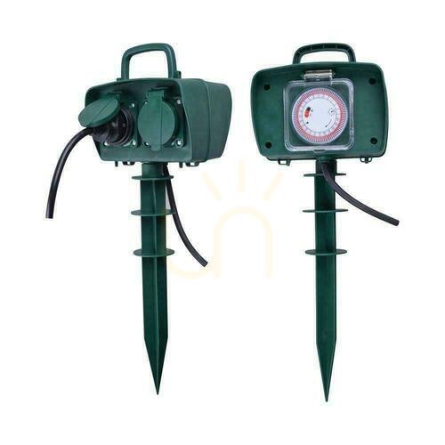 Verifica V-TAC Socluri de grădină 2 Socluri 3m, Pin in, IP44 Schuko, TIMER VT-1112-3