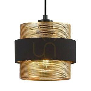 Pendul Italux Bans cu 3 surse E27, auriu și negru, PND-27467-3-BK-GD small 2