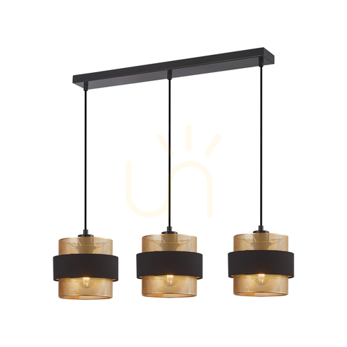 Verifica Pendul Italux Gold Bans 3xE27 aur negru PND-27467-3-BK-GD