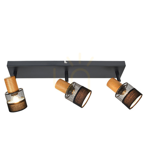Verifica Spoturi Italux Coletta 3xE14 negre lemn metal SPL-90110-3