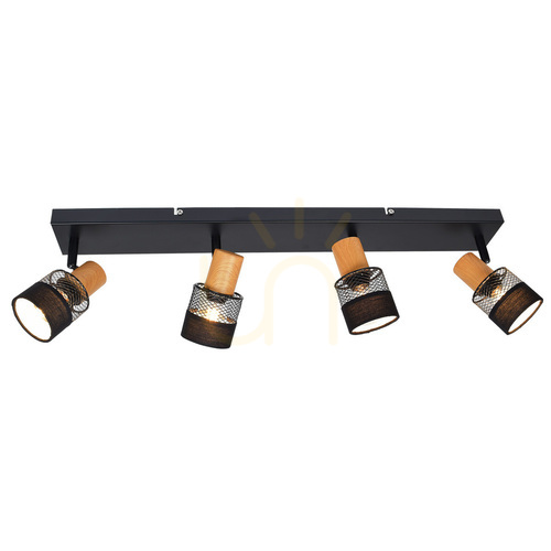 Verifica Spot Italux Coletta negru 4xE14 metal lemn SPL-90110-4