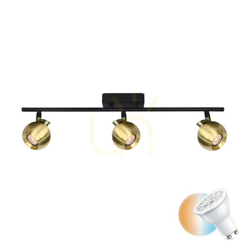 Verifica Spoturi Italux Lafin negru GU10 3x LED dimmabil SPL-45379-3-BK-BRSS