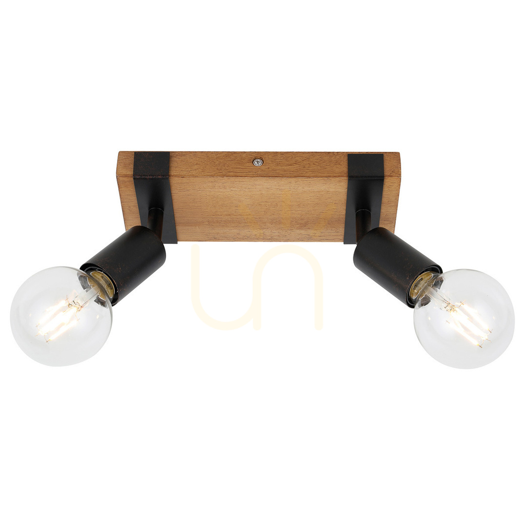 Verifica Spot Italux Molini 2xE27 negru lemn retro SPL-2079-2 Spot Italux Molini 2xE27 negru lemn retro SPL-2079-2