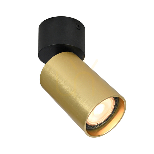 Verifica Spot Italux Nesto GU10 Negru-Alamă Aluminiu, Dimmabil SPL-23436-1R-BK-BRSS