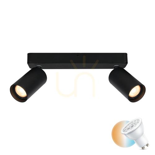 Verifica Spot Italux Nesto SPL-23436-2-BK negru sablat, 2 x GU10 max 10 W, capete reglabile Ø5,5 cm, 24 cm