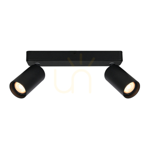 Spot Italux Nesto SPL-23436-2-BK negru sablat, 2 x GU10 max 10 W, capete reglabile Ø5,5 cm, 24 cm small 1