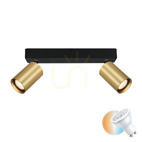 Verifica Spoturi Italux Nesto negru/auriu GU10 2 x 10W aluminiu oțel SKU SPL-23436-2-BK-GD