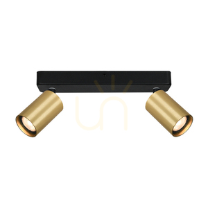 Spoturi Italux Nesto negru/auriu GU10 2 x 10W aluminiu oțel SKU SPL-23436-2-BK-GD small 1