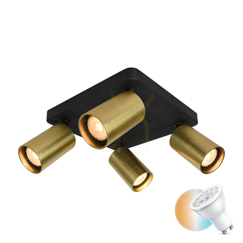 Verifica Spot de plafon Italux Nesto negru-alamă 4x GU10 24 cm SPL-23436-4S-BK-BRSS