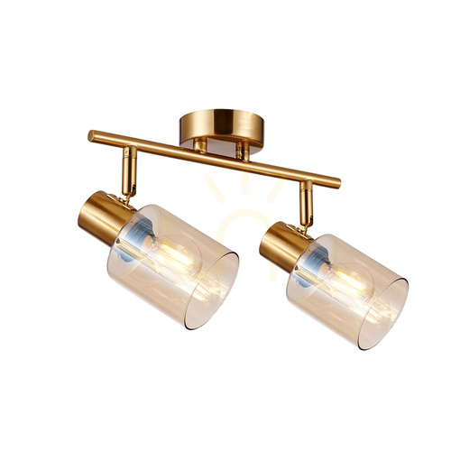 Verifica Spoturi Italux Santia 2xE14 alamă/sticlă chihlimbar SPL-65342-2-BRO-AMB