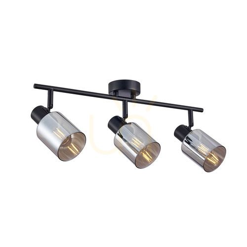 Verifica Spot Italux Santia negru 3xE14 sticlă gri SPL-65342-3-BK-SG