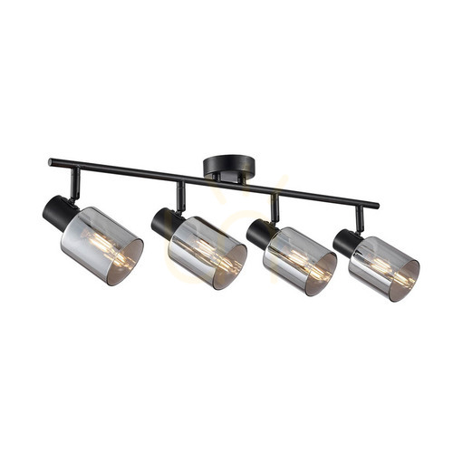 Verifica Plafonieră cu spoturi Italux Santia 4xE14, neagră, cu sticlă fumurie SPL-65342-4-BK-SG