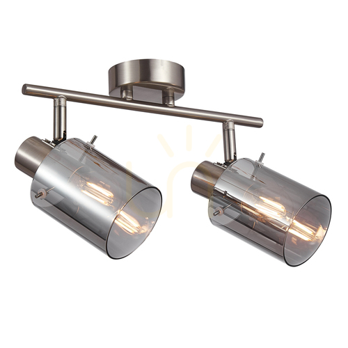 Verifica Spot luminos Italux Sardo 2xE14 argintiu smoky, oțel, SKU SPL-5581-2-SC-SG
