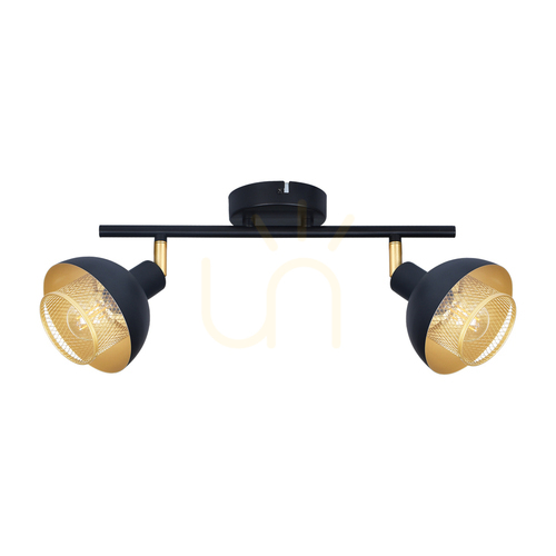 Verifica Spot Italux Savio 2xE14 Negru-Auriu Metalic SPL-27357-2-BK-GD