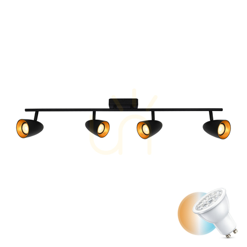 Verifica Spot Italux Tino negru-auriu cu 4 × GU10 SPL-36748-4-BK-GD