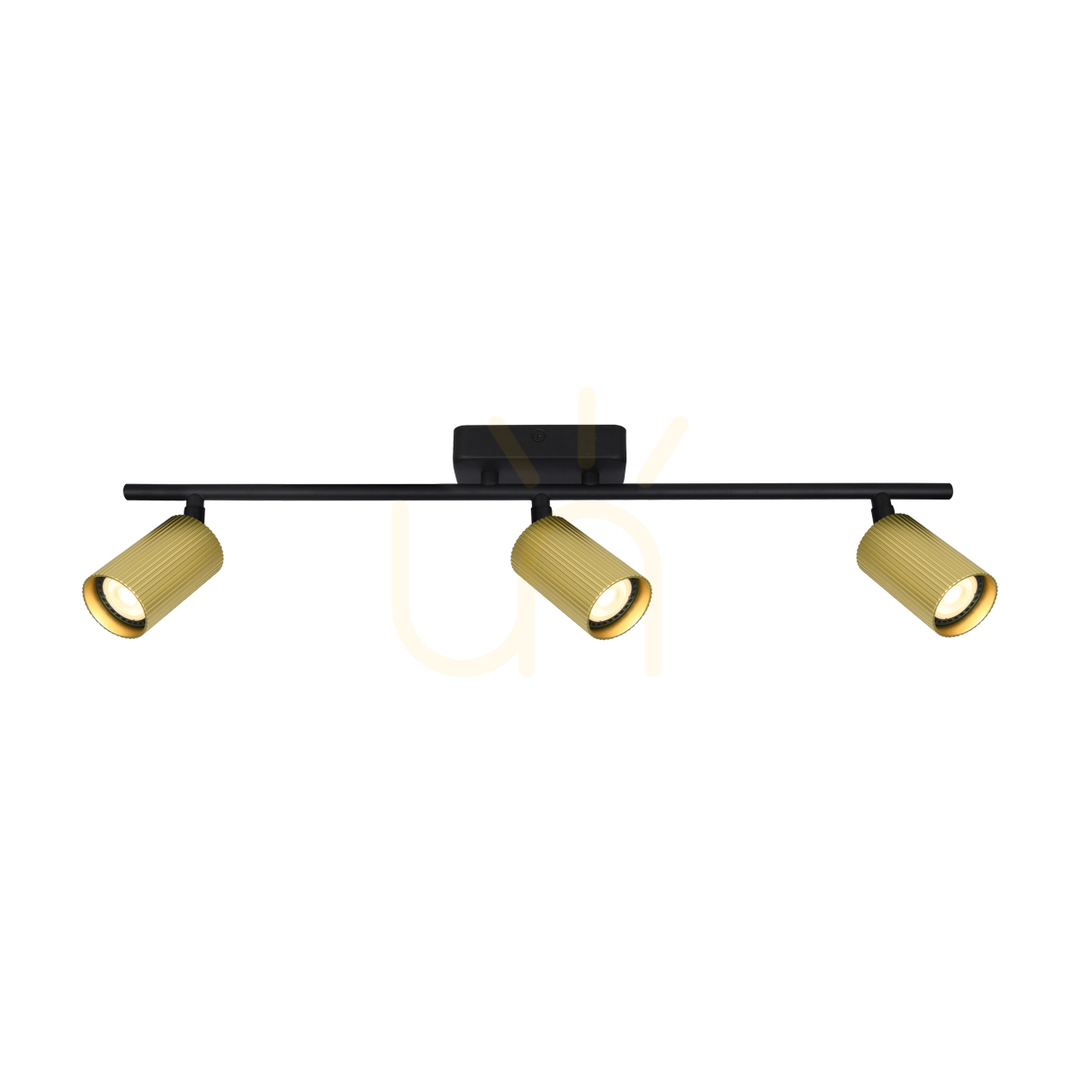 Vedere Spoturi Italux Tris GU10 3 becuri negru aluminiu SKU SPL-46829-3-BK-GD Spoturi Italux Tris GU10 3 becuri negru aluminiu SKU SPL-46829-3-BK-GD