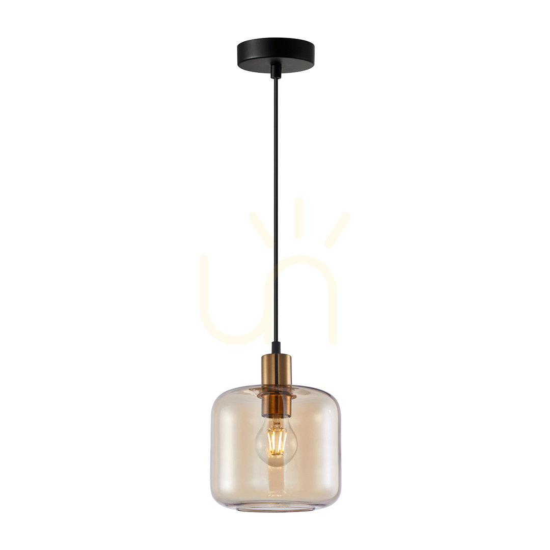 Verifica Pendul Italux E27 aur/amber sticlă Ø18 cm PND-29257A-1-BRO-AMB Pendul Italux E27 aur/amber sticlă Ø18 cm PND-29257A-1-BRO-AMB