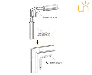 L 90° conector intern pentru magistrală magnetică încastrată LUNA-MAG Negru - LUNARES small 5
