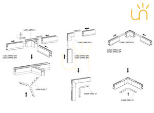Conector L pentru magistrală magnetică încastrată LUNA-MAG negru - LUNARES small 4