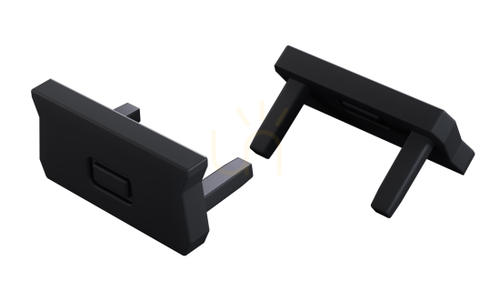 Verifica Capac cu orificiu trasat pentru profil LED LUMINES atom negru ABS 12-1542-01