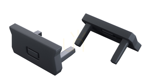 Verifica Capac terminal ABS cu orificiu decupabil pentru profilul LUMINES Design+ atom, Rock Anthracite RAL 7016, 2 în 1