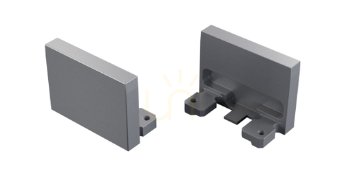 Verifica Capac terminal din aluminiu Lumines Design+ alba, fără orificiu, argintiu anodizat 12-1535-11