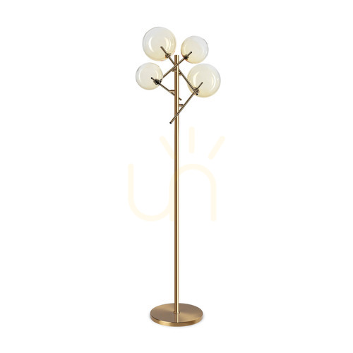 Verifica Lampadar Ideallux Equinoxe 348285 4xG4 sticla ambra fumurie crom 166 cm