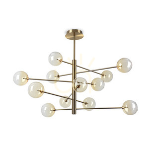 Lampă suspendată Ideallux Equinoxe SP12 Ambra Sfumato 345383 crom 12xG4 Ø128 cm small 0