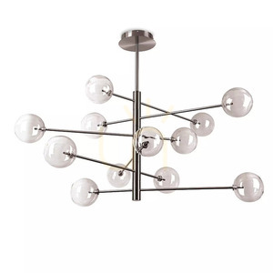 Lustră suspendată Ideallux Equinoxe SP12 Fume Sfumato 345390 12xG4 crom/sticlă small 1