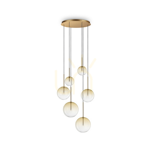 Verifica Lustră suspendată Ideallux Equinoxe SP6 Ambra Sfumato 65 cm crom 345406