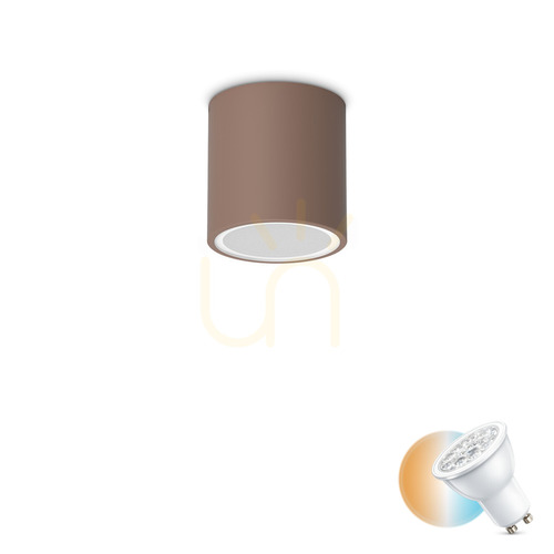 Verifica Plafonieră exterior Ideallux TECHO 318134 maro rotundă GU10 D9 cm