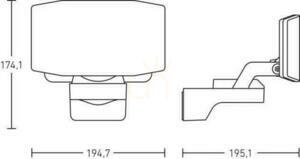 Steinel XLED Protect PIR 13.6W 3000K 1642lm IP54 IK03 230V alb / plastic proiector fără senzor small 3