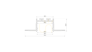 Profil LED încastrat LUMINES Design+ akin, negru lăcuit, 2,02 m small 1