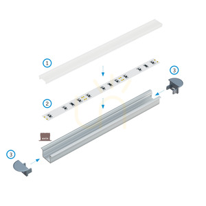 Profil LED încastrat LUMINES axin, aluminiu brut, 1 m small 5