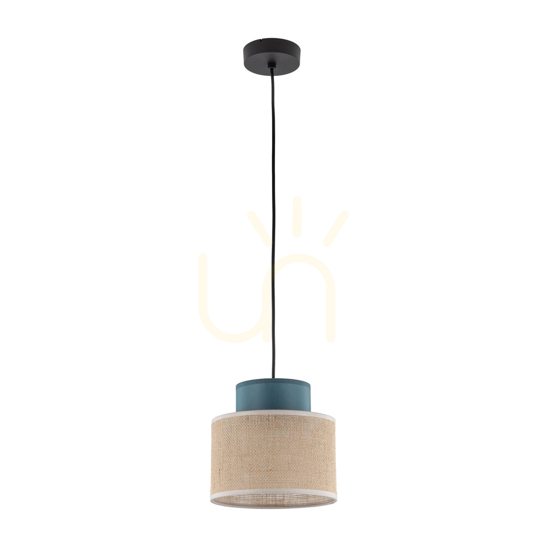 Lampă cu pandantiv Duo Jute verde 1