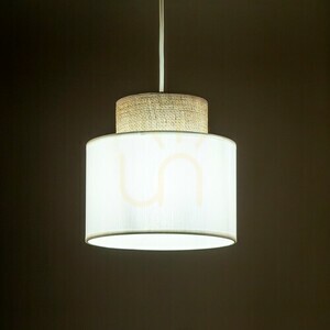 Duo Alb Jută Lampă suspendată 1 small 1