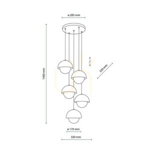 Lampă suspendată Bono ocru 5 small 9