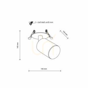 Nex Black 1 Xgu10 Lampă de perete cu montare încastrată small 4