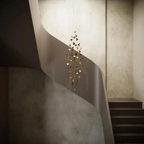 Verifica 💛 Candelabru de artă auriu HIVE 2 LGH0982 - Lampă suspendată Gie El loft ✨