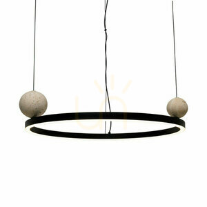 Lampă suspendată Max Light Solaris P0613 negru LED 35W 50 cm small 1