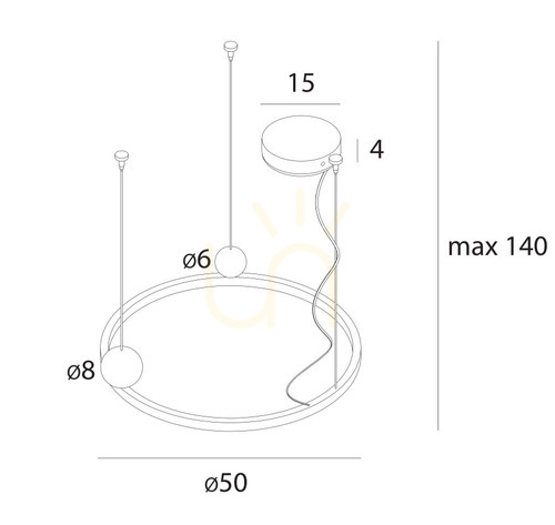 Verifica Lampă suspendată Max Light Solaris P0613 negru LED 35W 50 cm