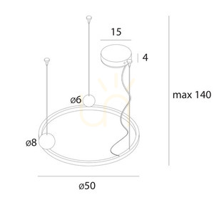 Lampă suspendată Max Light Solaris P0613 negru LED 35W 50 cm small 0