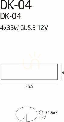 Spot încastrat cu halogen 4x GU5.3 alb Max Light WHITE DK-04 WH