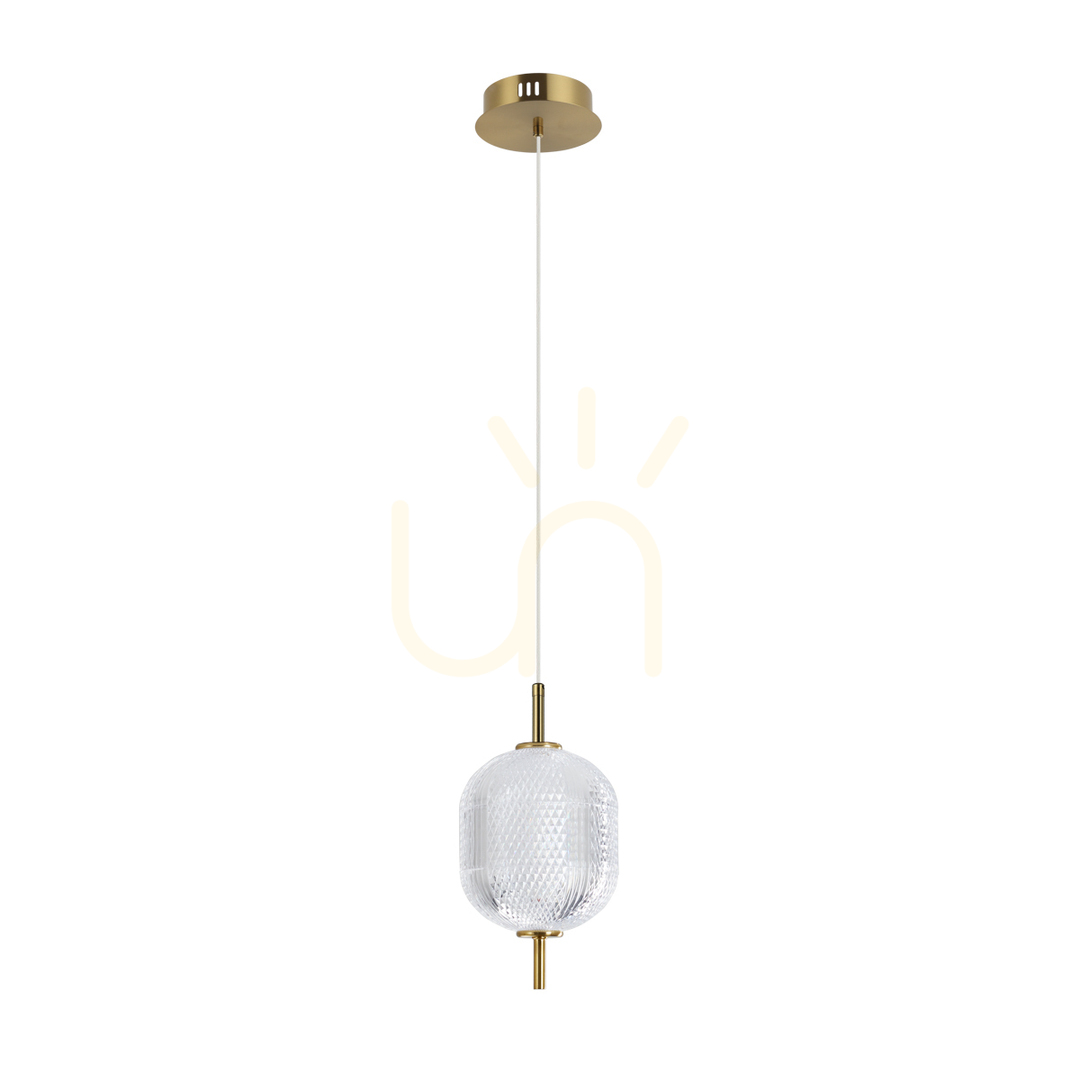 Italux Corado LED függeszték aranyszínű, átlátszó búrával, Ø 15 cm PND-81438-1A-GD