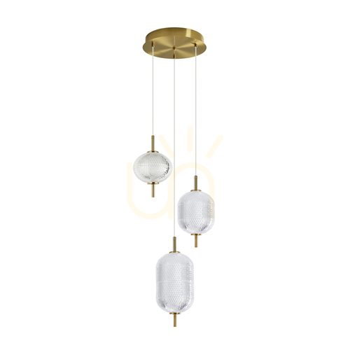 Verifica Pendul Italux Gold Corado LED auriu transparent 23W 3000K 35 cm PND-81438-3-GD